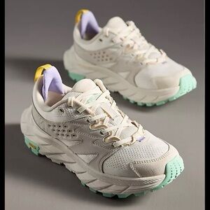 Women’s HOKA Anacapa Breeze Low Trail Hiking Shoes Alabaster Mint Fluorite